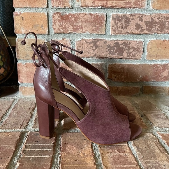 NEW Rachel Zoe Stephanie Peep Toe Sandals in Dark Rosewood - Picture 10 of 10